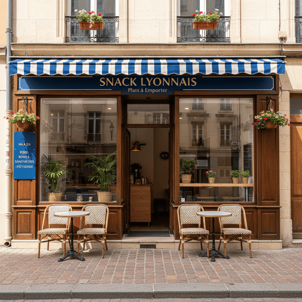 Snack 55m² à Lyon : terrasse - licence IV