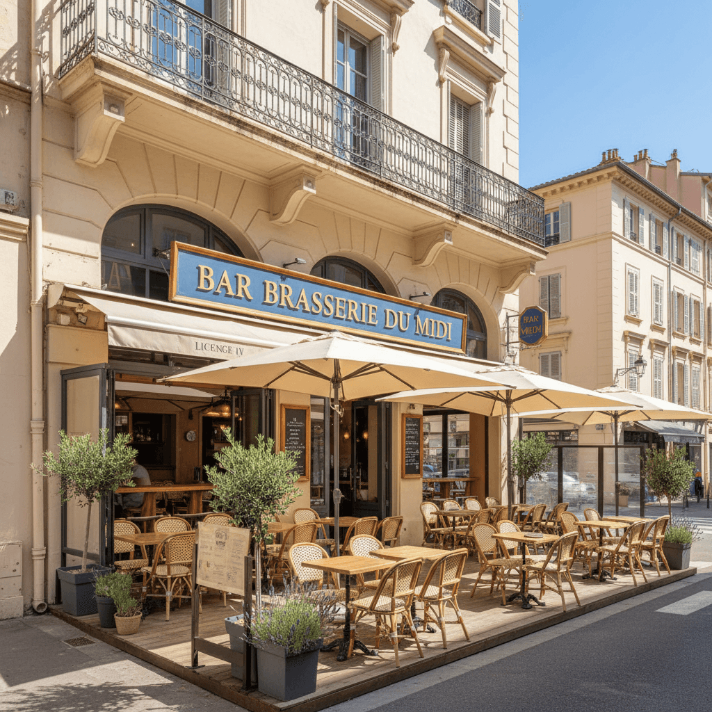 Bar-brasserie 110m² à Nice : terrasse - licence IV