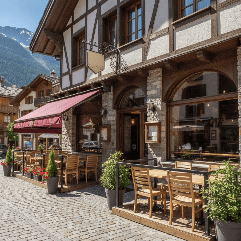 Restaurant 150m² à Megève : terrasse - licence IV - Image 1