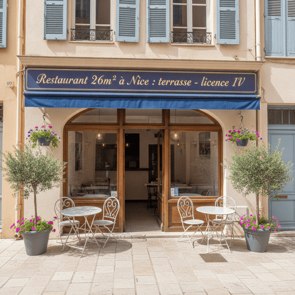 Restaurant 26m² à Nice : terrasse - licence IV