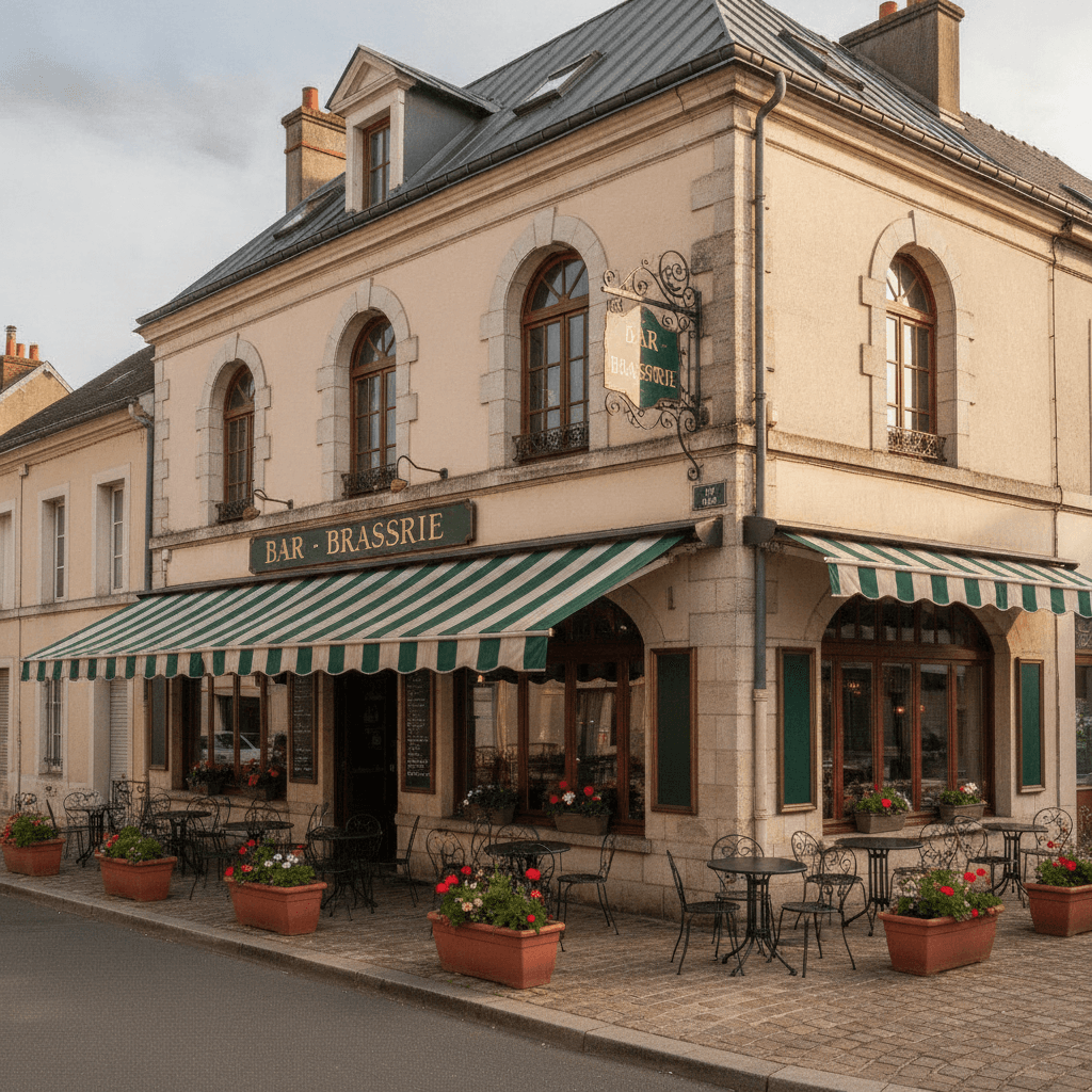Bar-brasserie 1800m² à Allier : terrasse - licence IV - Image 1