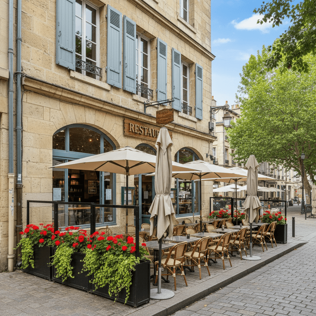 Restaurant 220m² à Bordeaux : terrasse - extraction