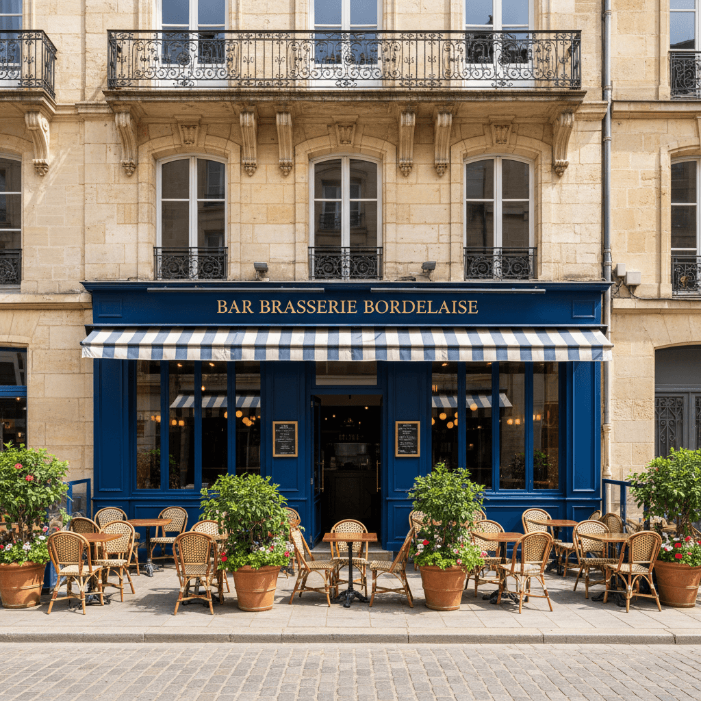 Bar-brasserie 600m² à Bordeaux : terrasse - licence IV