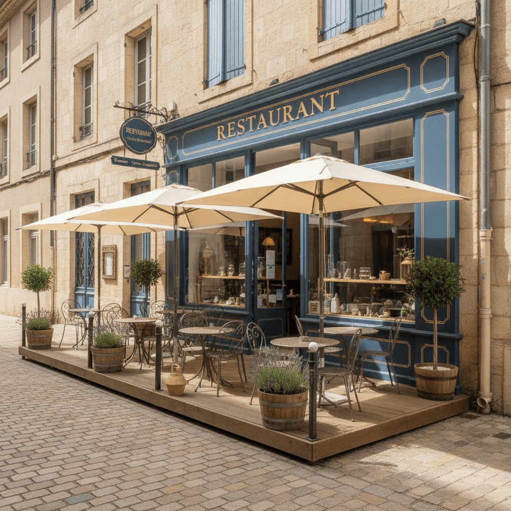 Restaurant 45m² à Saint-Ambroix : terrasse - cuisine équipée - Image 1