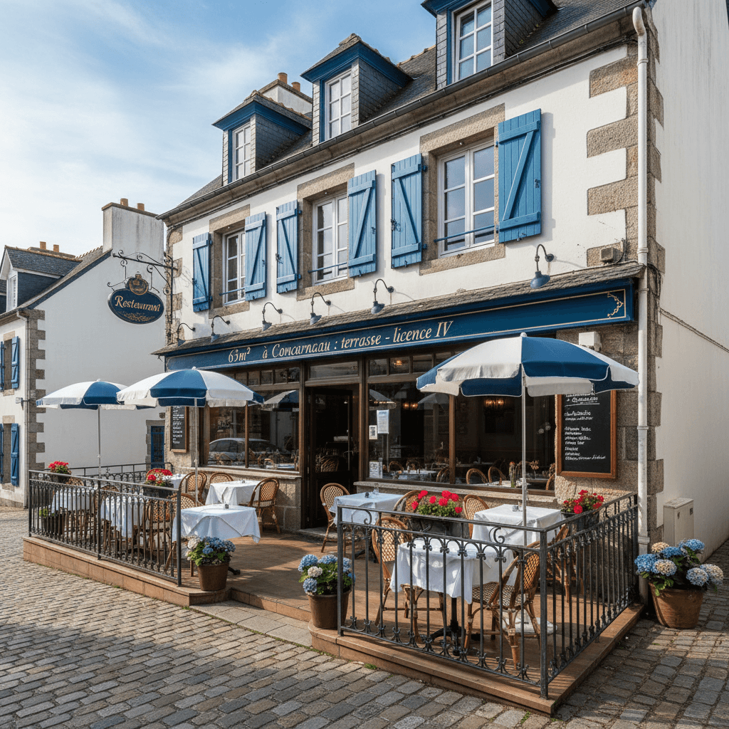 Restaurant 63m² à Concarneau : terrasse - licence IV - Image 1