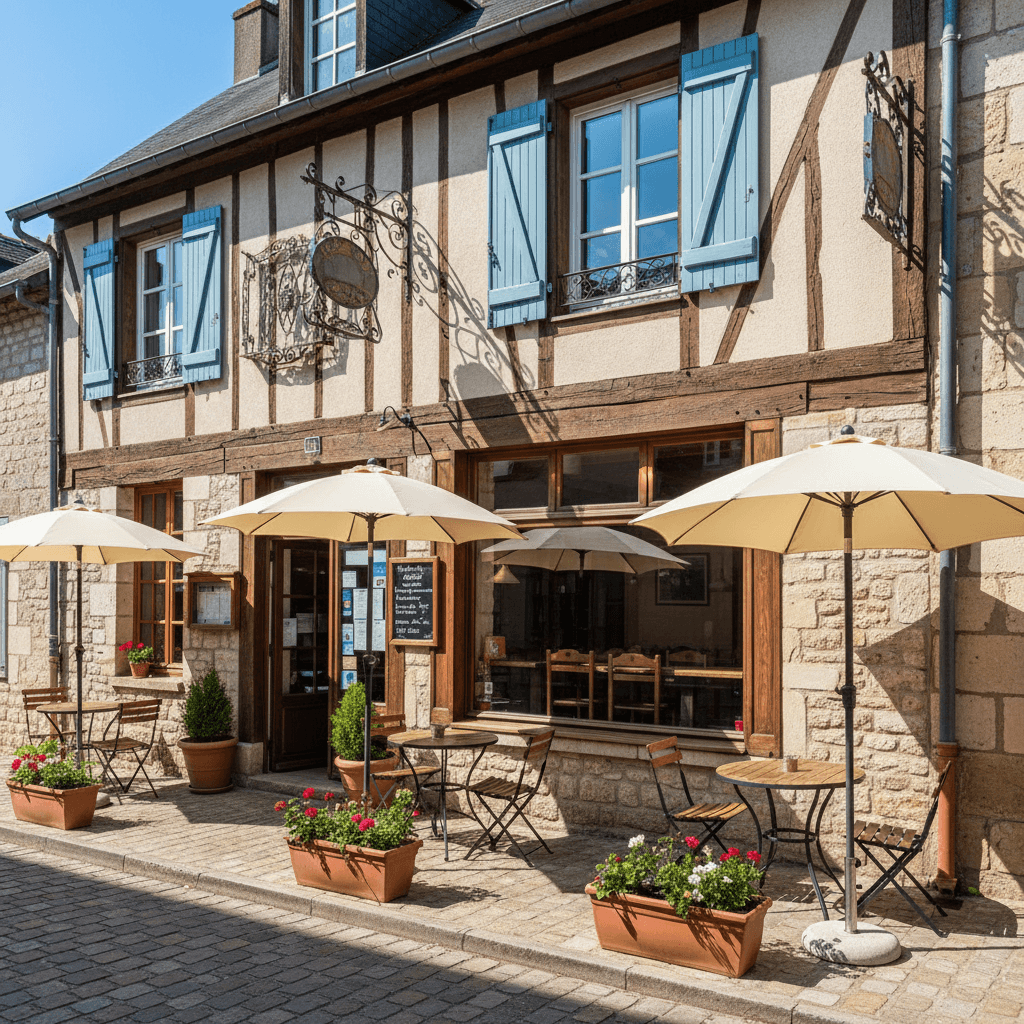 Restaurant à Lussac-Les-Églises : terrasse - licence IV - Image 1