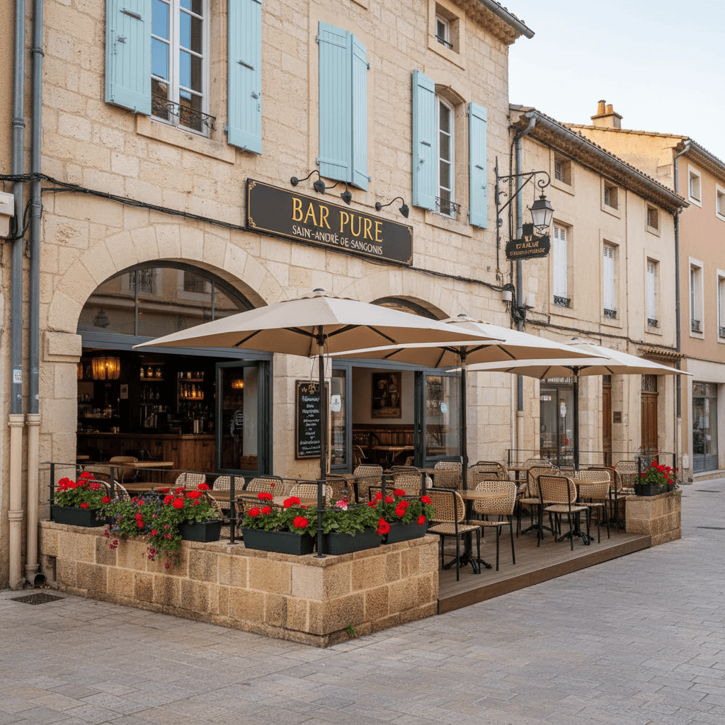 Bar-brasserie 90m² à Saint-André-De-Sangonis : terrasse - licence IV - Image 1