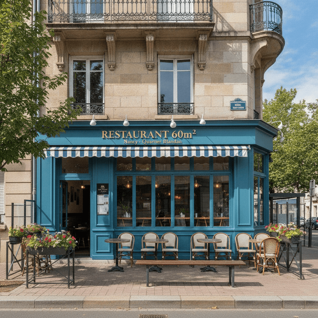 Restaurant 60m² à Nancy : terrasse - extraction - Image 1