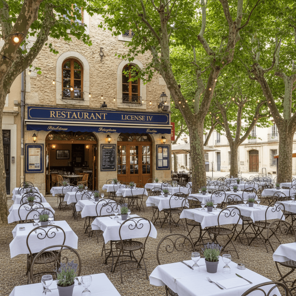 Restaurant à Avignon : terrasse - licence IV