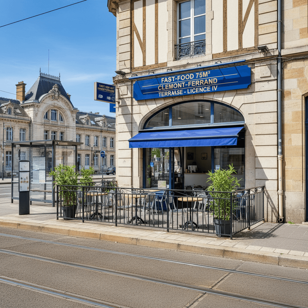 Fast-food 75m² à Clermont-Ferrand : terrasse - licence IV - Image 1