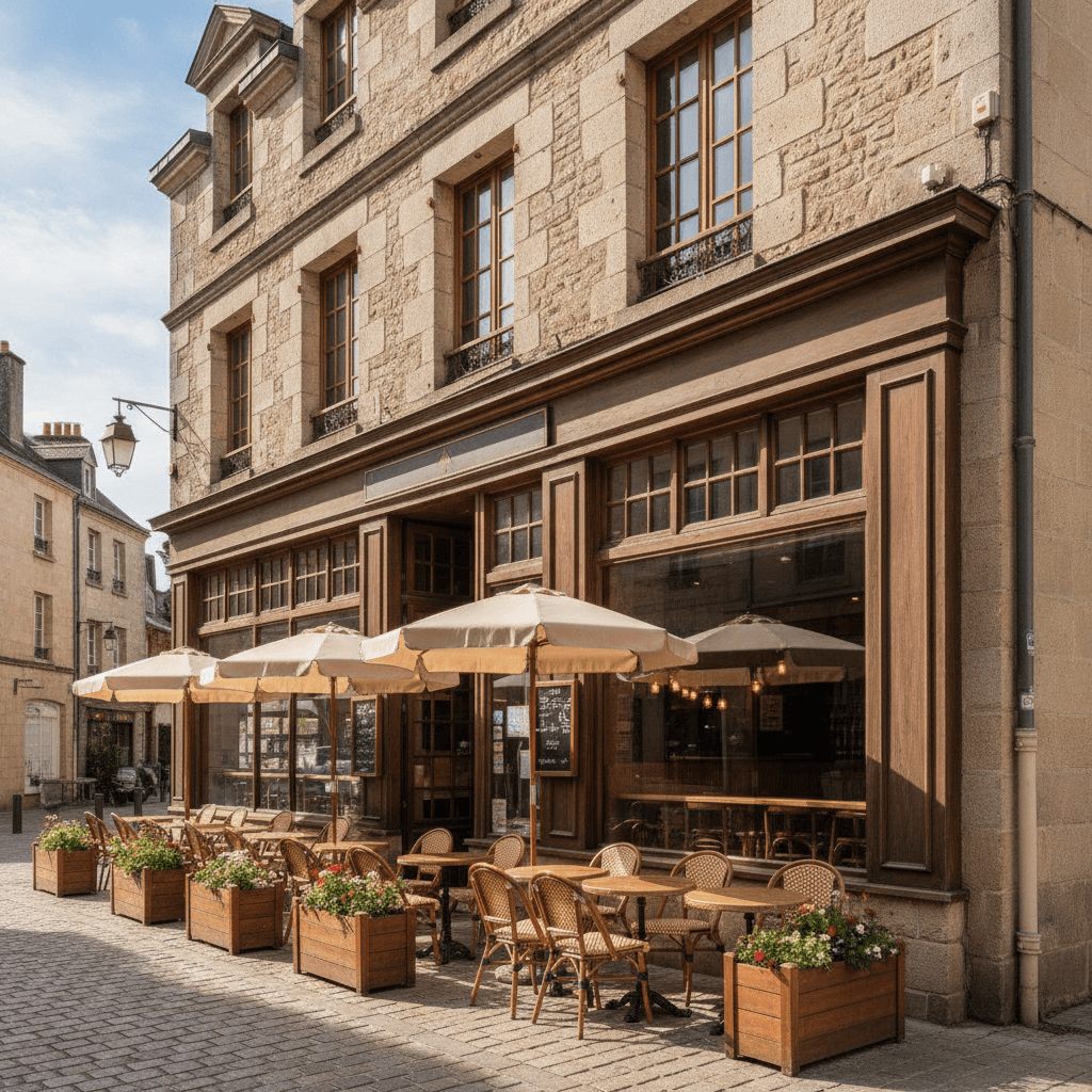 Snack 100m² à Rennes : terrasse - licence IV