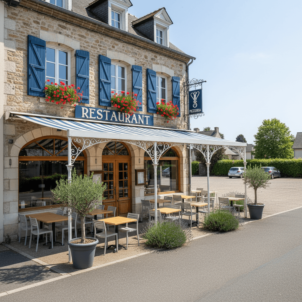 Restaurant 165m² à Isigny-Le-Buat : terrasse - extraction - Image 1