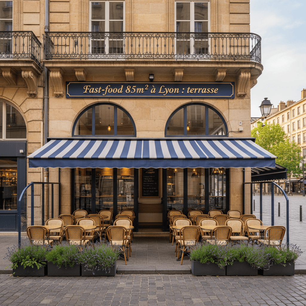 Fast-food 85m² à Lyon : terrasse