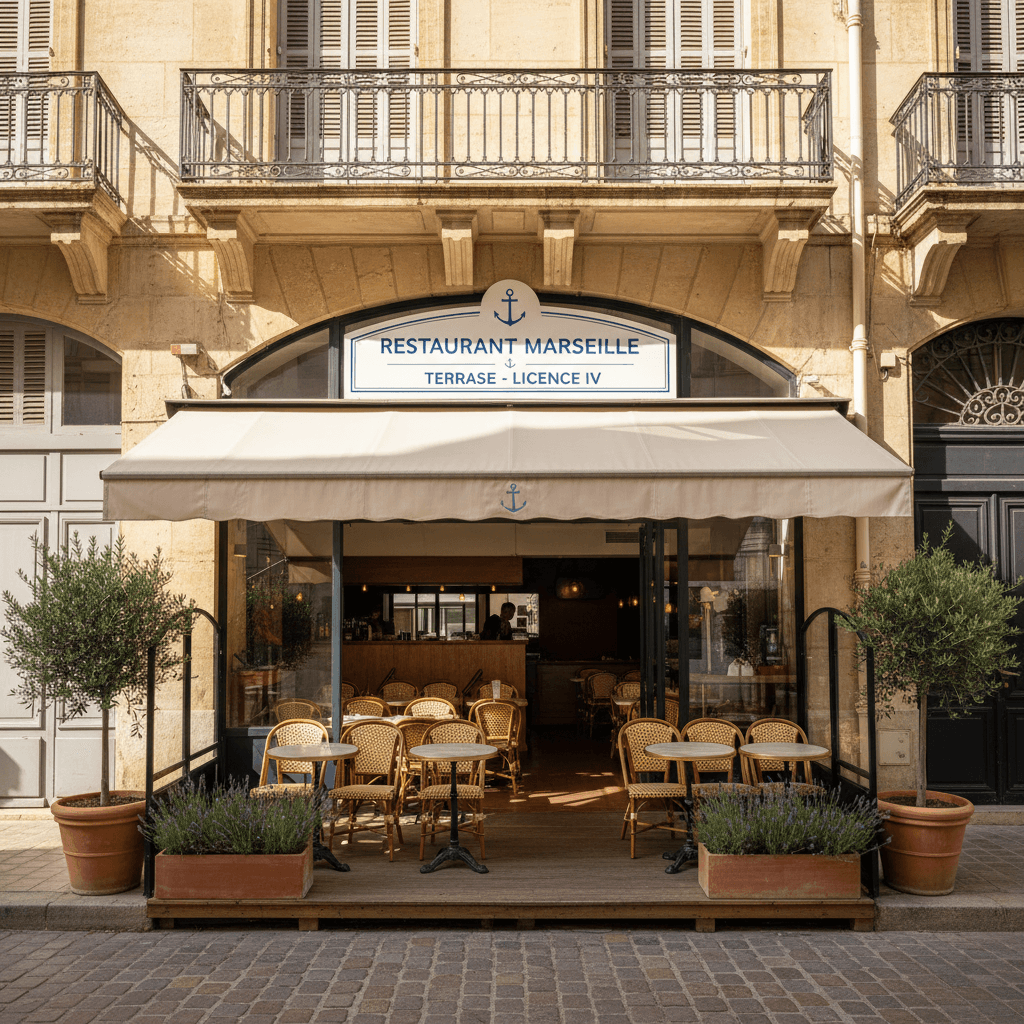 Restaurant à Marseille : terrasse - licence IV - Image 1