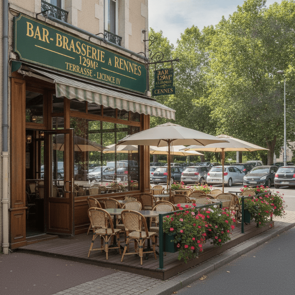 Bar-brasserie 129m² à Rennes : terrasse - licence IV