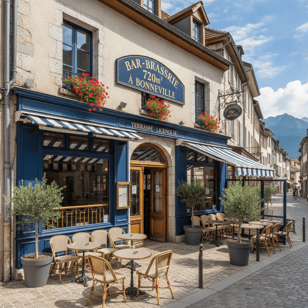Bar-brasserie 720m² à Bonneville : terrasse - licence IV - Image 1