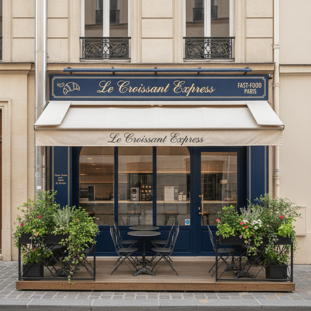 Fast-food 24 couverts à Paris : terrasse - extraction