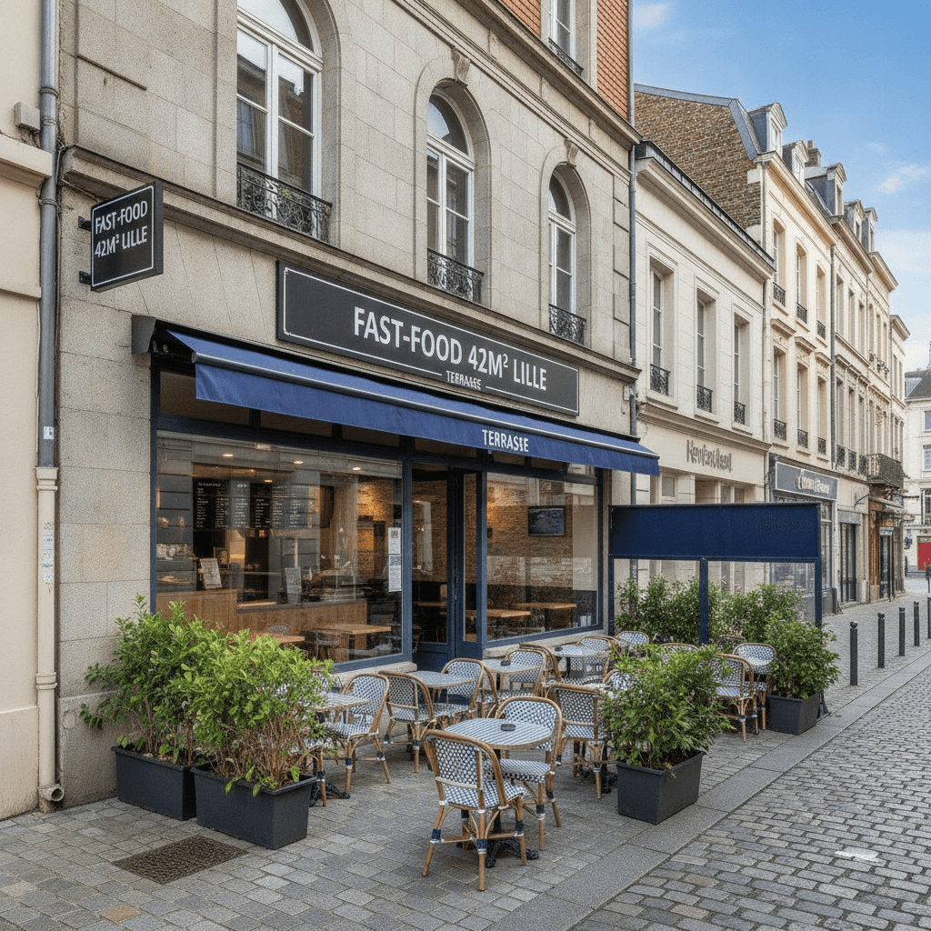 Fast-food 42m² à Lille : terrasse