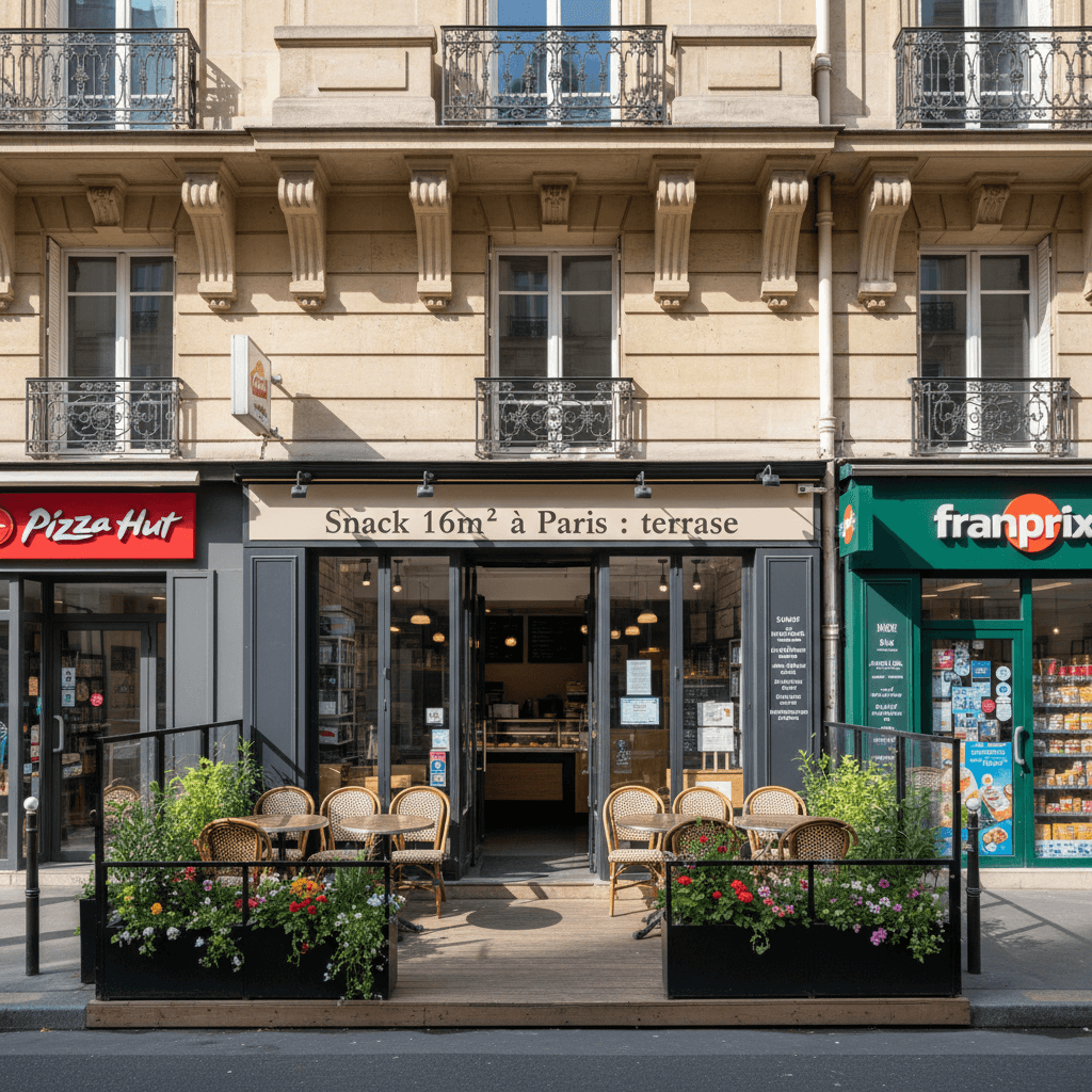 Snack 16m² à Paris : terrasse