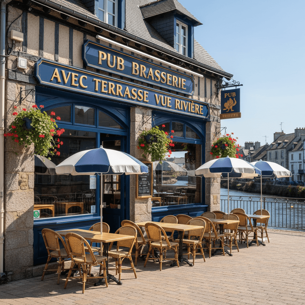 Bar-brasserie à Quimper : terrasse - Image 1