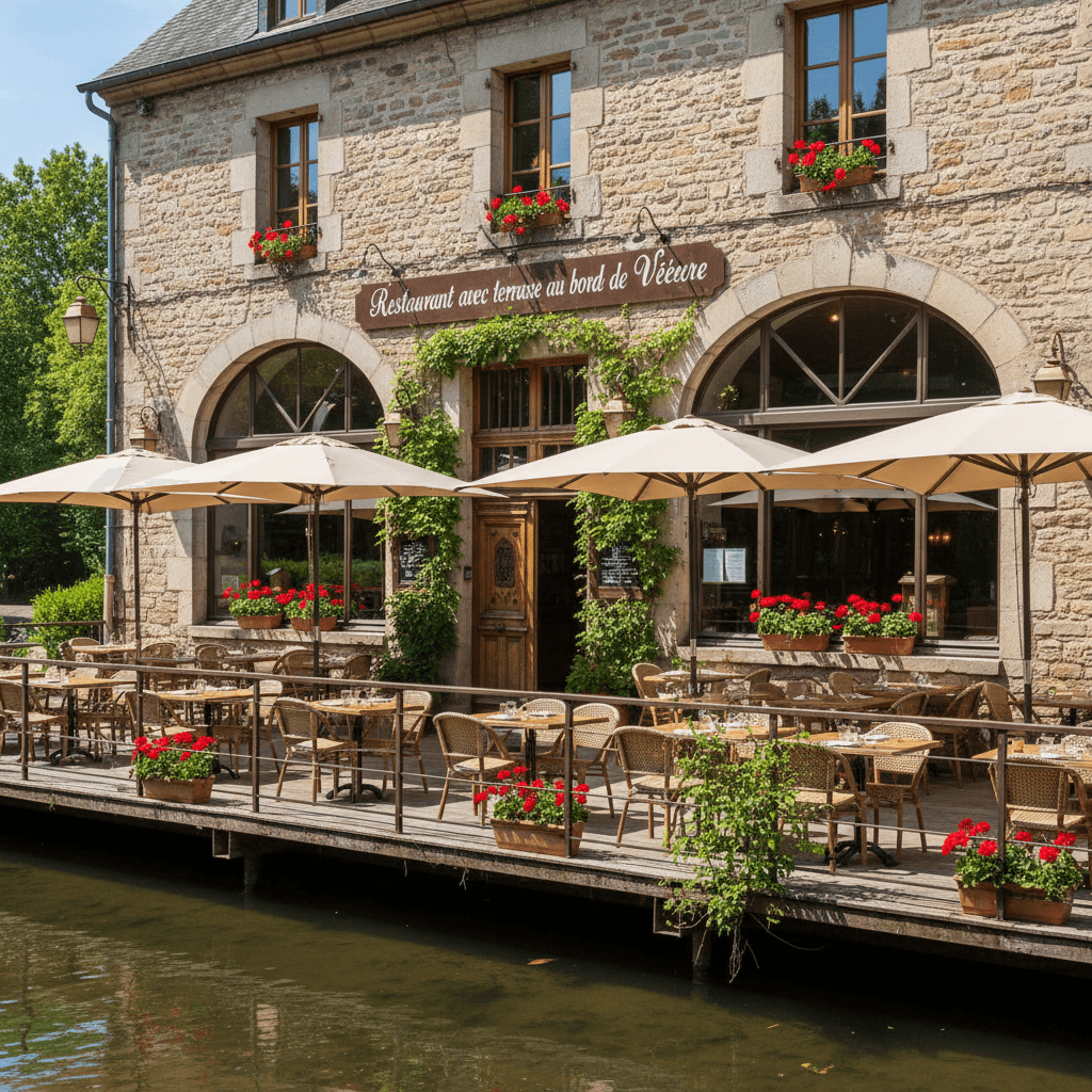Restaurant à Le Bugue : terrasse - licence IV - Image 1