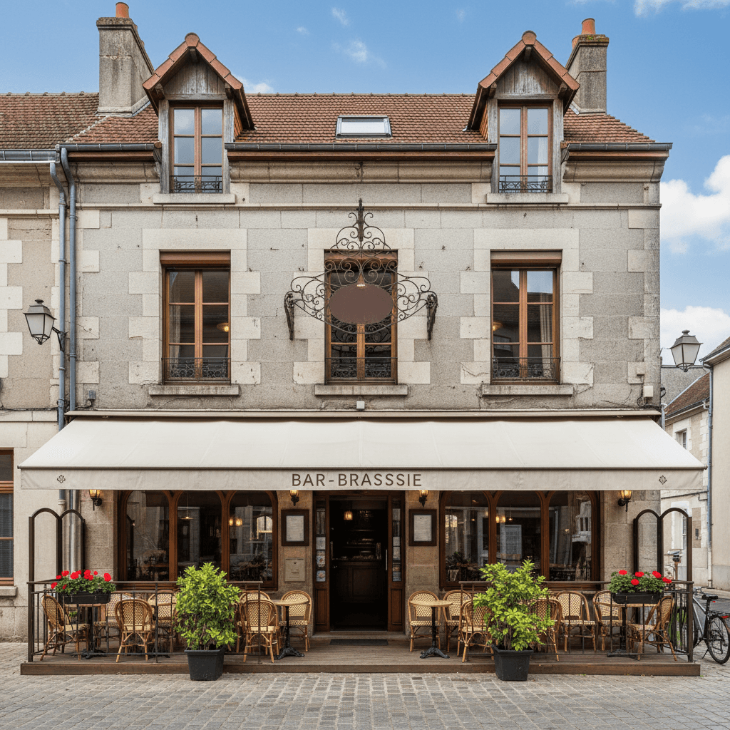 Bar-brasserie à Saint-Germain-Du-Corbéis : terrasse - licence IV - Image 1