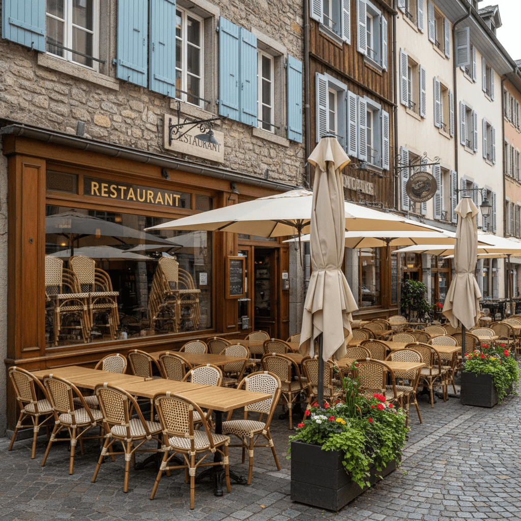 Restaurant à Annecy : terrasse - extraction - Image 1