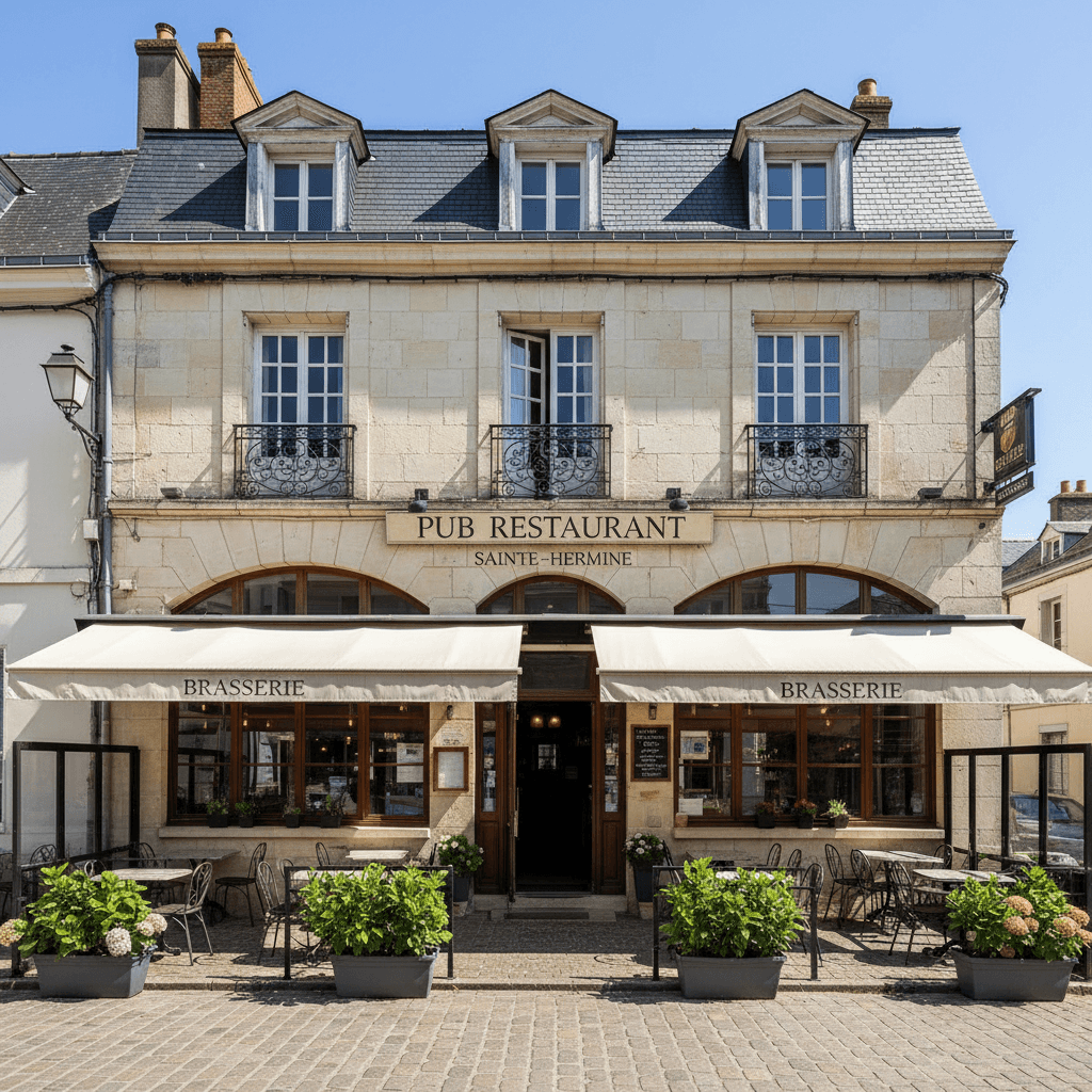 Bar-brasserie 360m² à Sainte-Hermine : terrasse - licence IV - Image 1