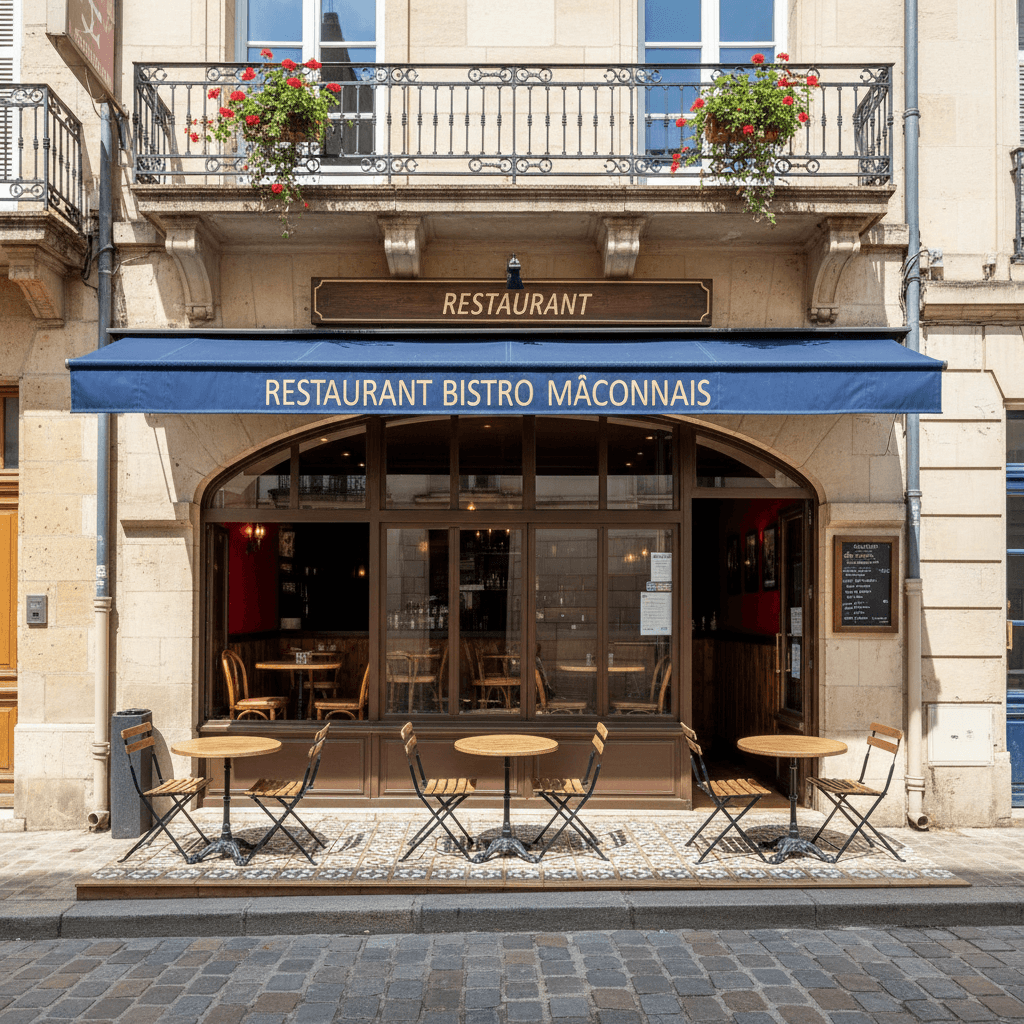 Restaurant à Mâcon : terrasse - extraction - Image 1