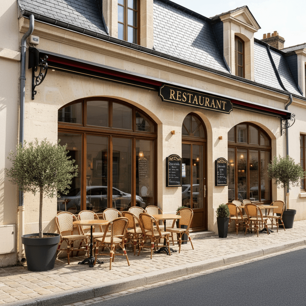 Restaurant 48 couverts à Montigny-le-Bretonneux : terrasse - extraction - Image 1