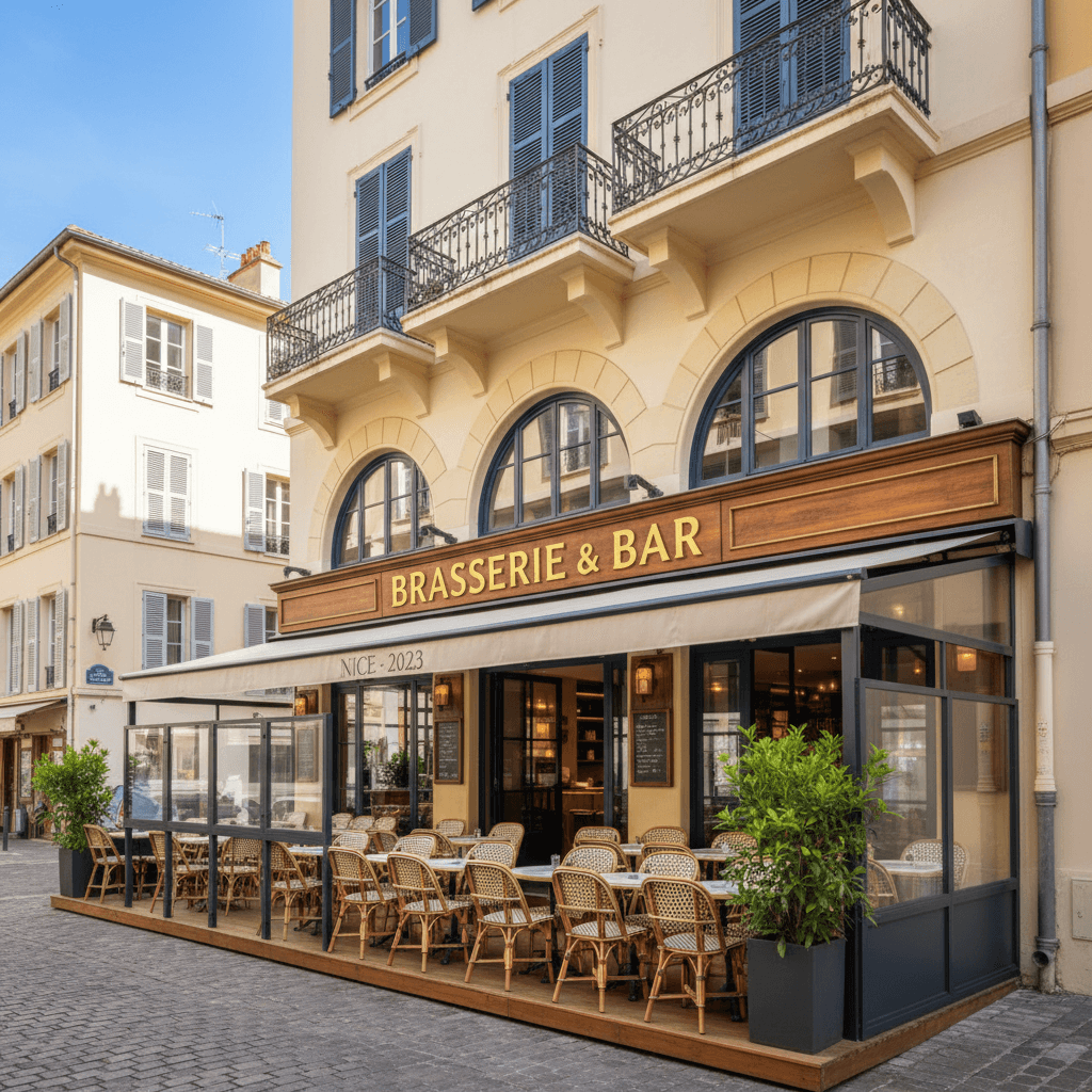 Bar-brasserie 48m² à Nice : terrasse - licence IV