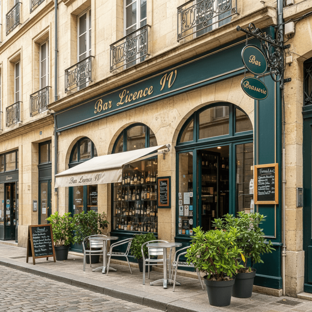 Bar-brasserie 47m² à Bordeaux : terrasse - licence IV