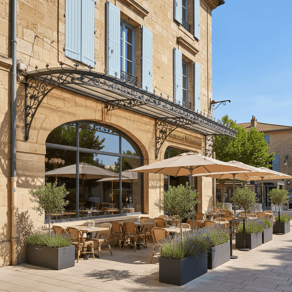 Restaurant à Nîmes : terrasse - extraction - Image 1