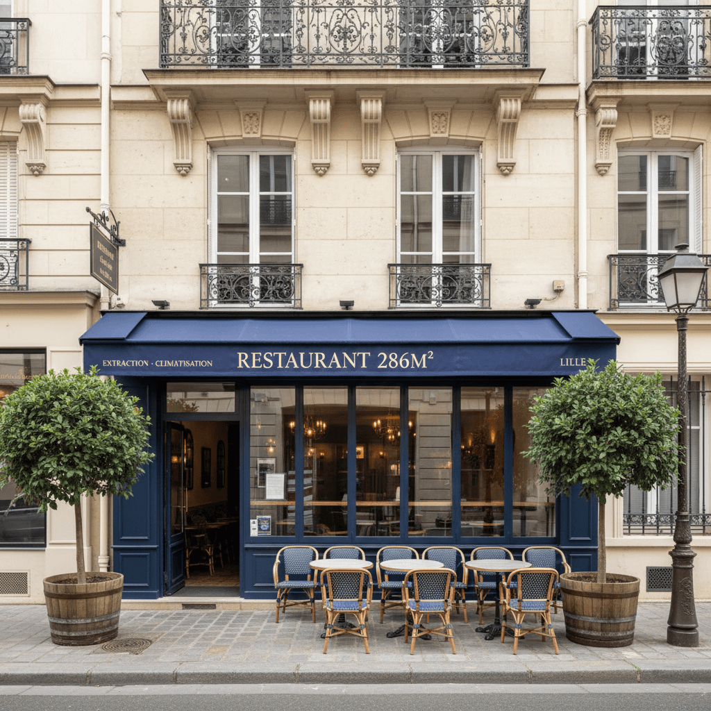 Restaurant 286m² à Lille : extraction - climatisation
