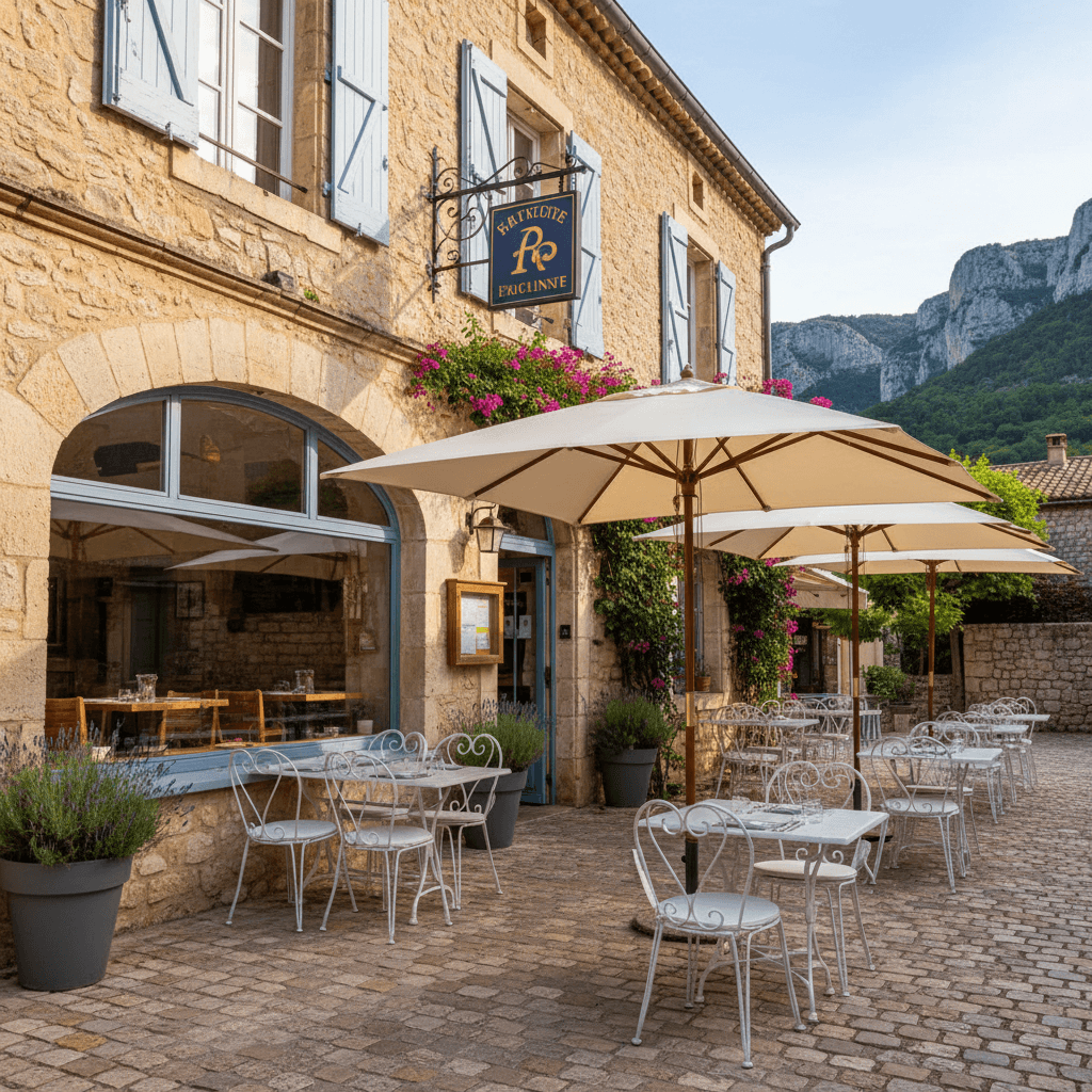 Restaurant à Aiguines : terrasse - extraction - Image 1