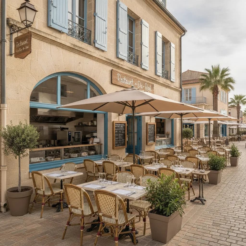 Restaurant à Le Grau-Du-Roi : terrasse - cuisine équipée - Image 1