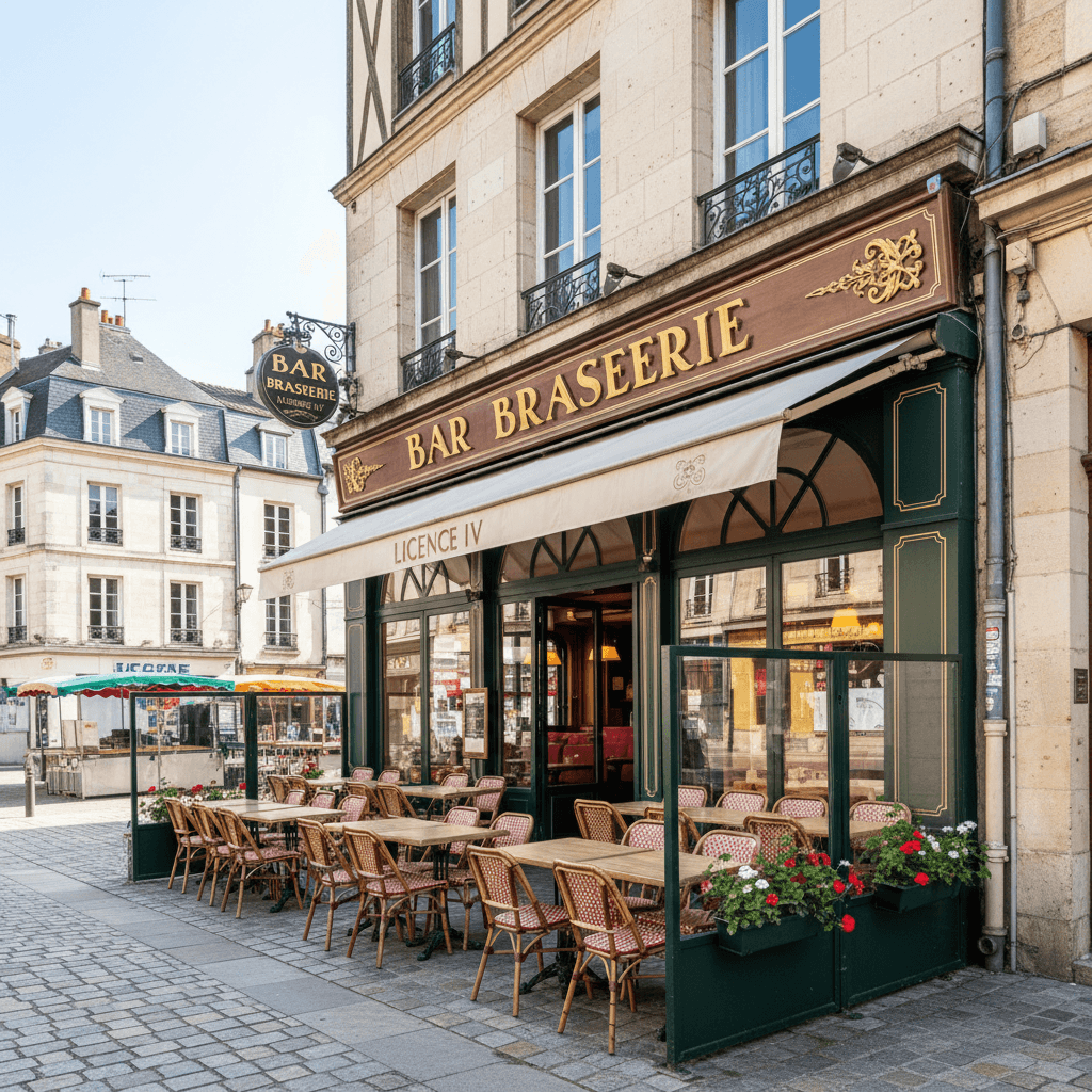 Bar-brasserie 90 couverts à Rouen : terrasse - licence IV