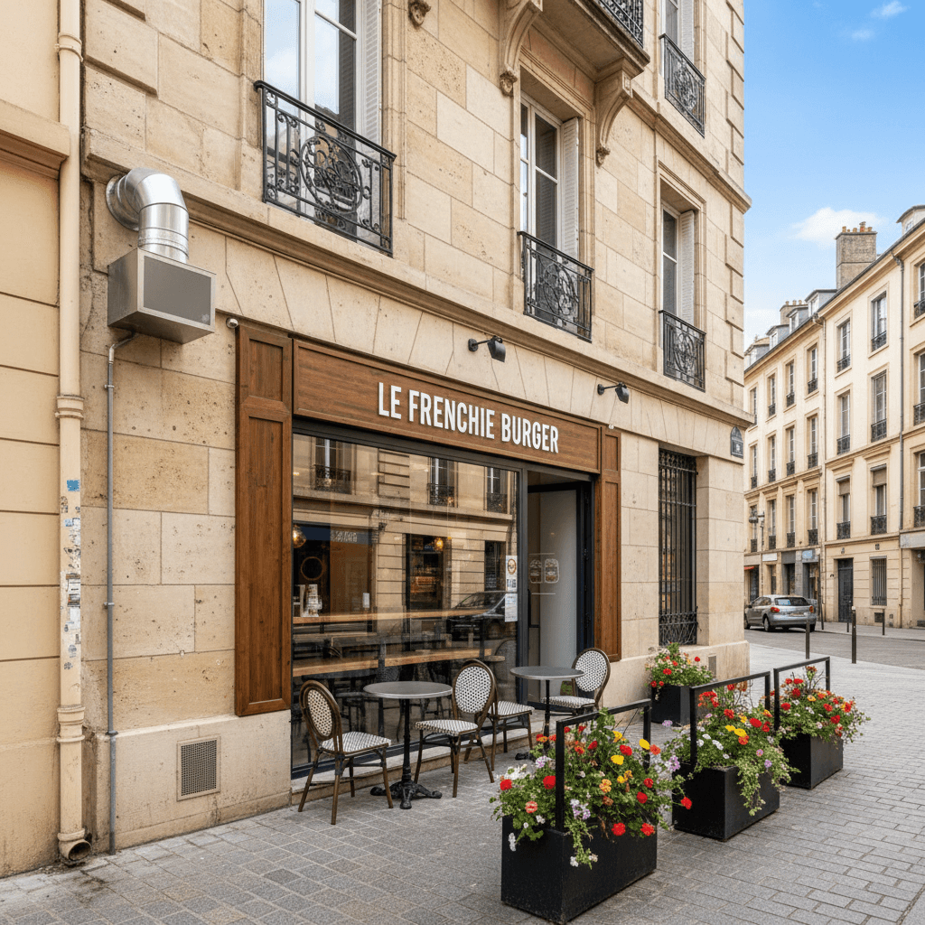Fast-food 40m² à Lyon : terrasse - extraction