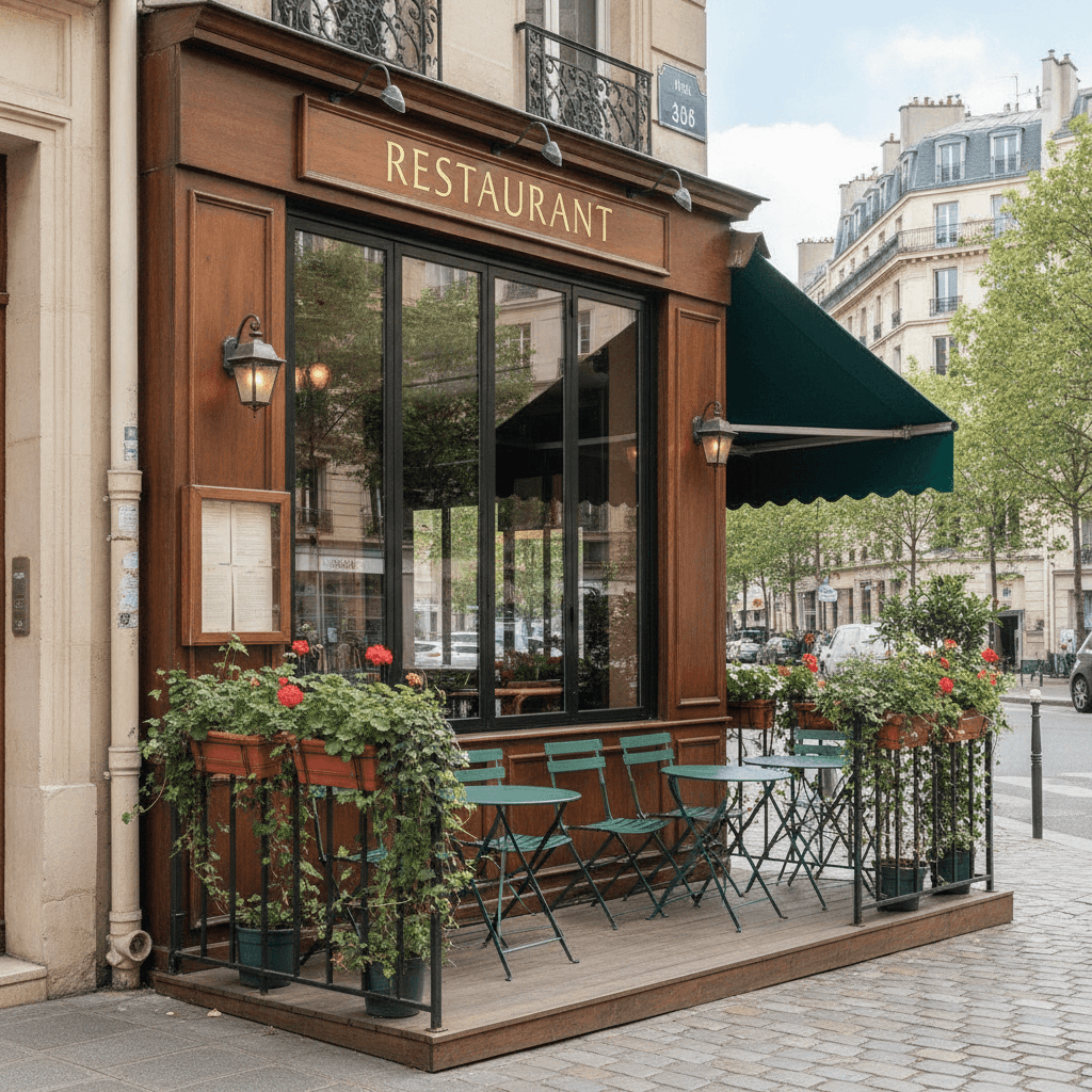 Restaurant 10 couverts à Paris : terrasse - licence IV