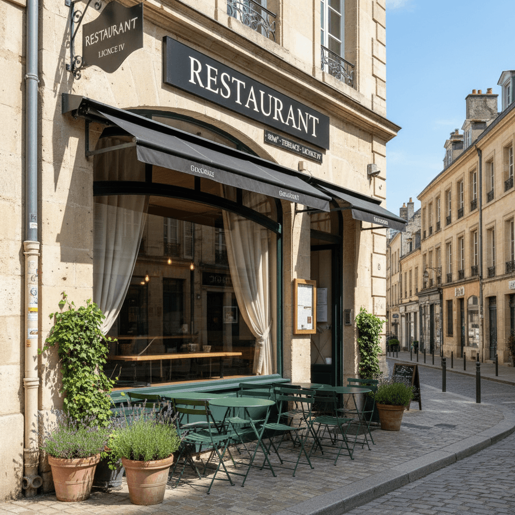 Restaurant 80m² à Bordeaux : terrasse - licence IV