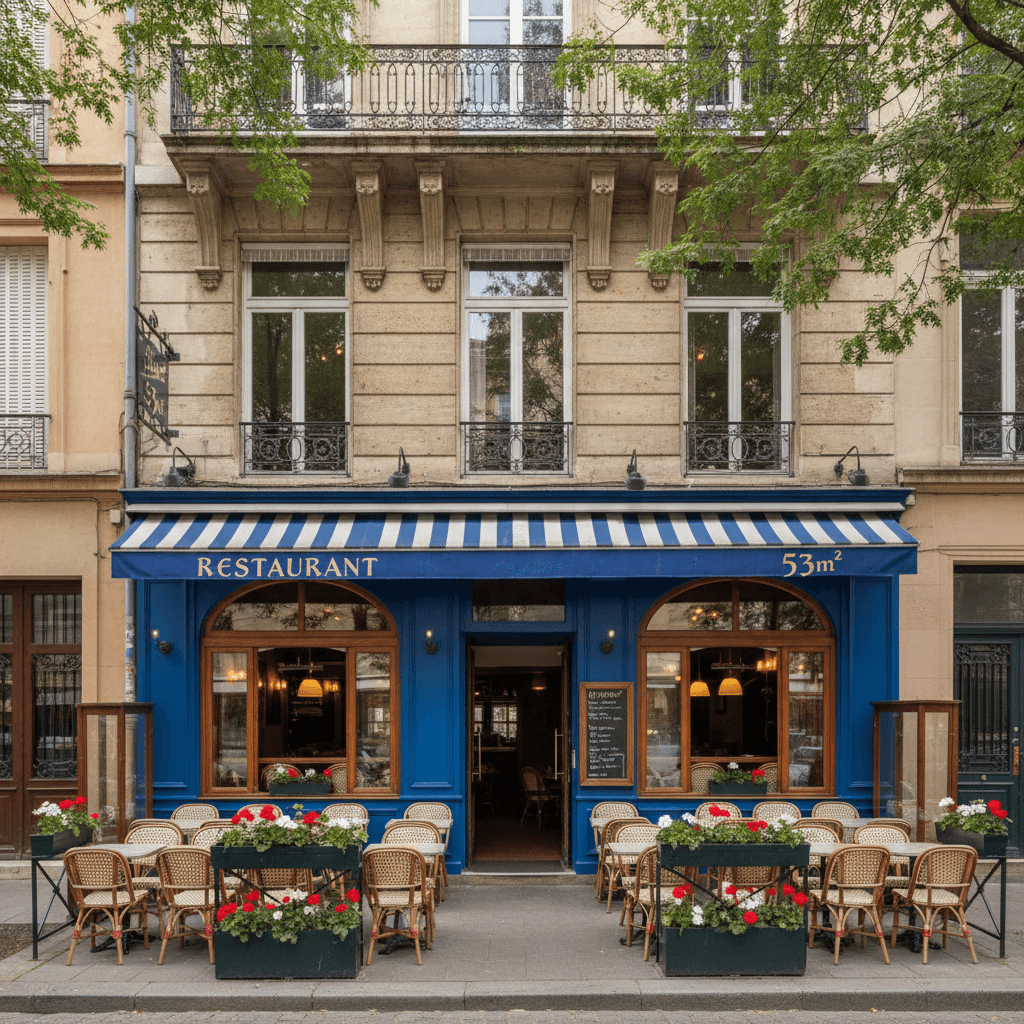 Restaurant 53m² à Lyon : terrasse - licence IV