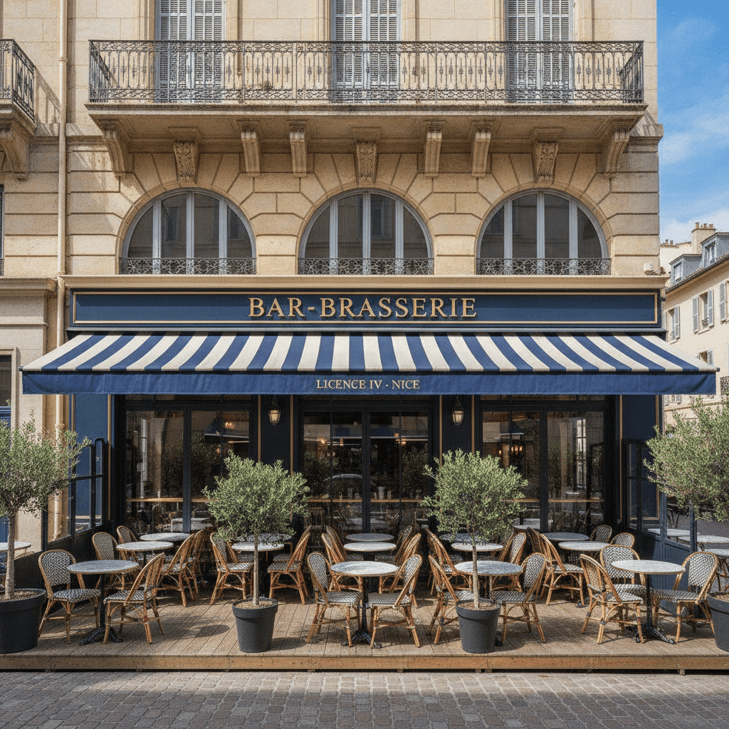 Bar-brasserie 370m² à Nice : terrasse - licence IV