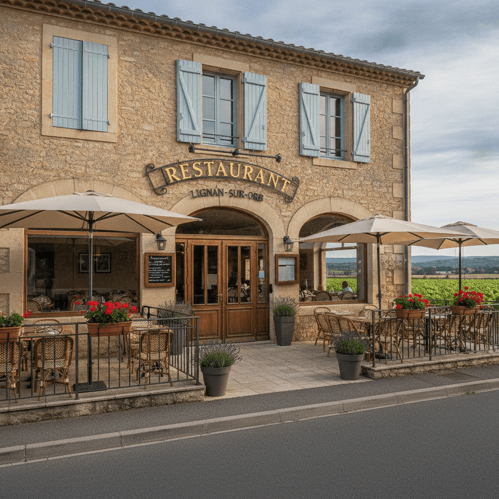 Restaurant 175m² à Lignan-Sur-Orb : terrasse - cuisine équipée - Image 1