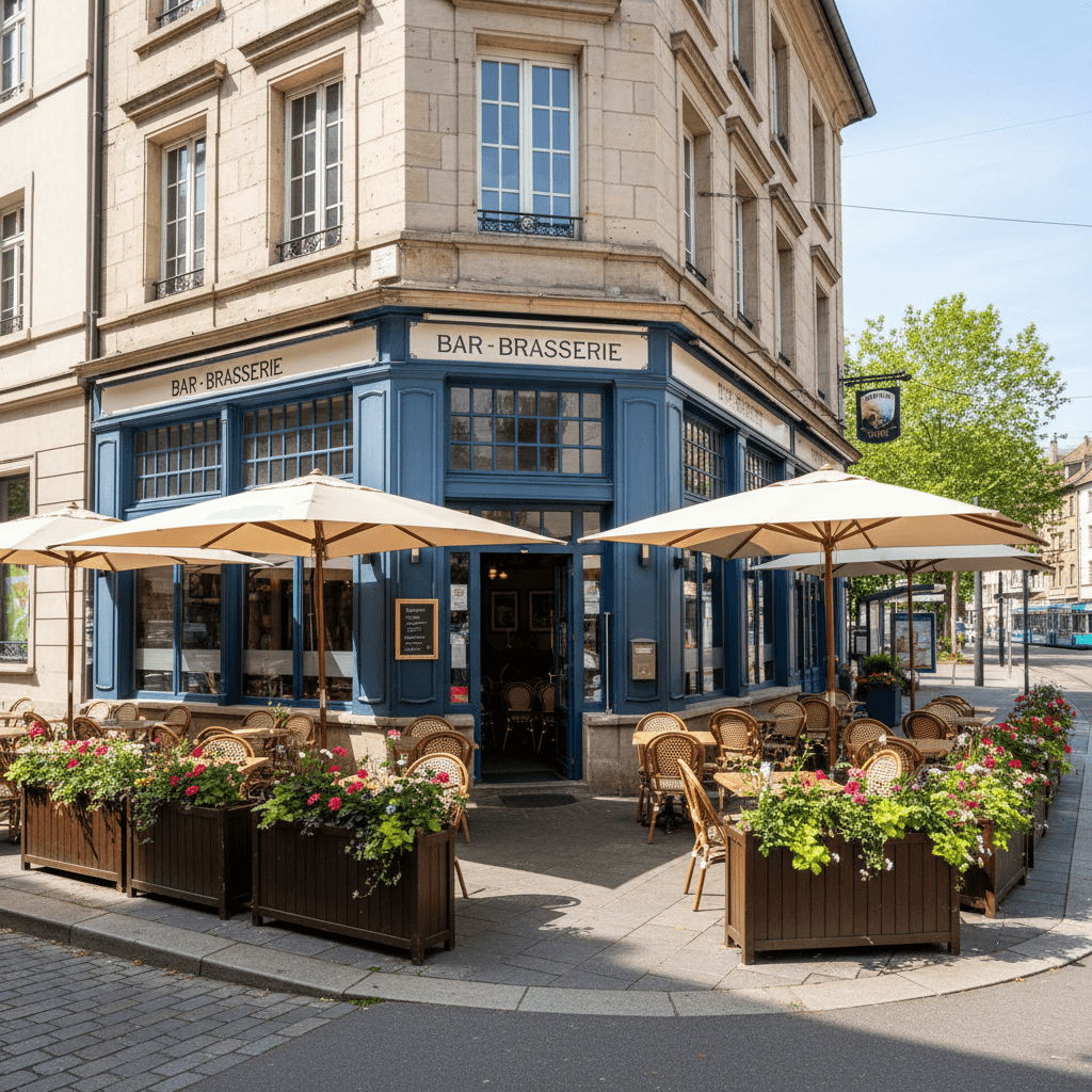 Bar-brasserie 86m² à Strasbourg : terrasse - licence IV