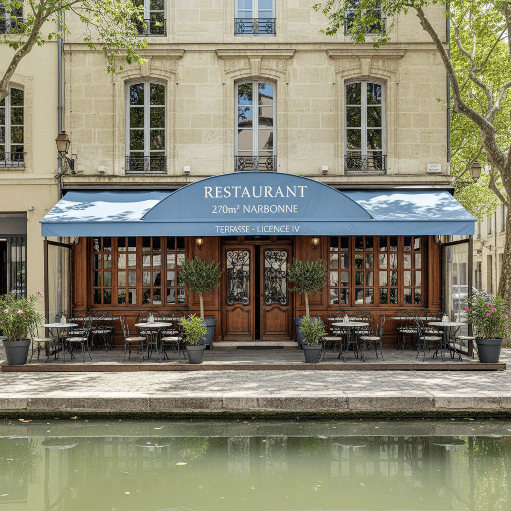 Restaurant 270m² à Narbonne : terrasse - licence IV - Image 1