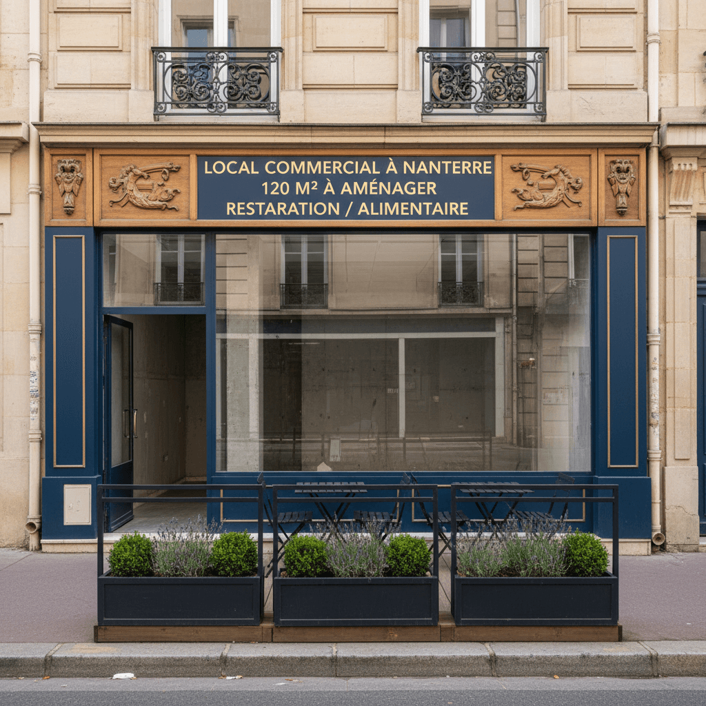 Local Commercial à Nanterre - 120 m² à Aménager - Image 1