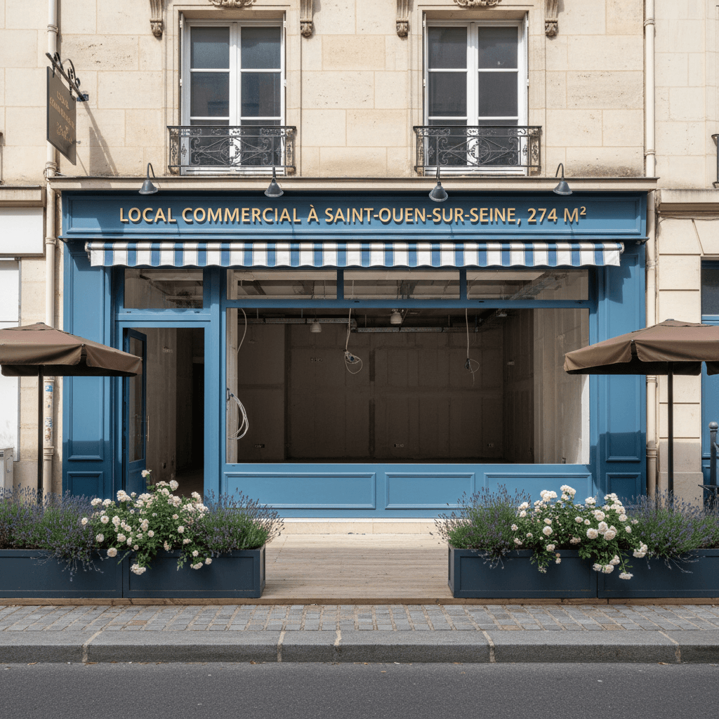 Murs et fonds 274m² à Saint-Ouen-sur-Seine : terrasse - extraction - Image 1
