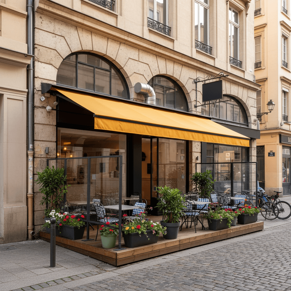 Fast-food 90m² à Lyon : terrasse - licence IV