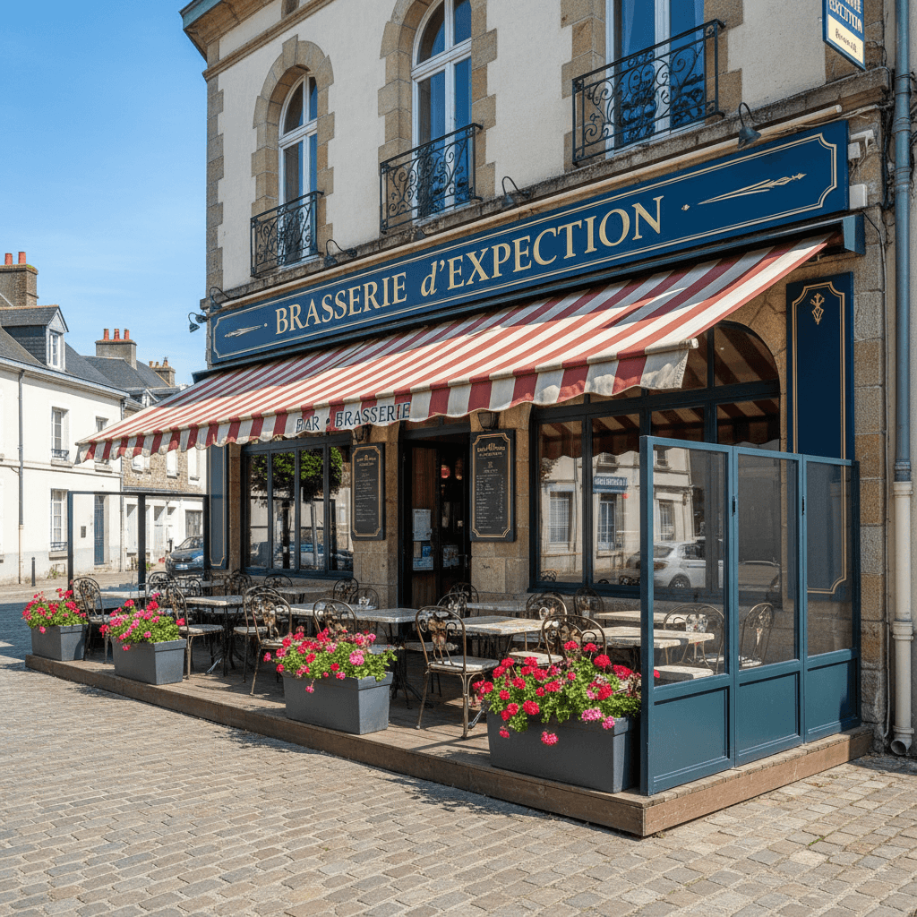 Bar-brasserie à Saint-Georges-Montcocq : terrasse - licence IV - Image 1