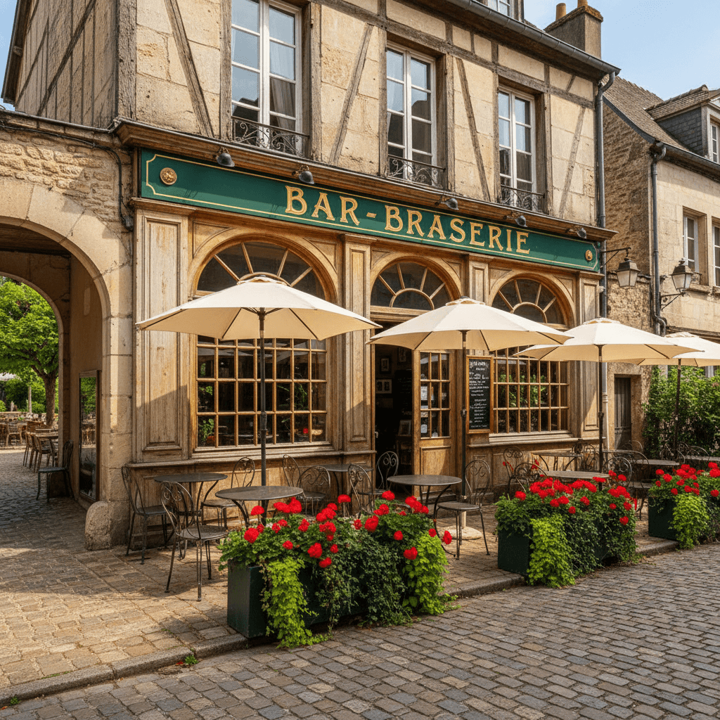 Bar-brasserie à Semur-En-Auxois : terrasse - licence IV - Image 1